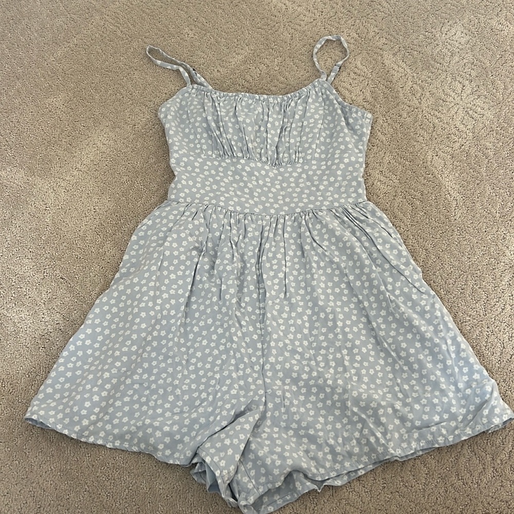 Hollister Light Blue Floral Romper